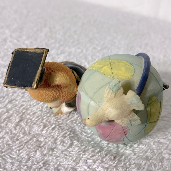 Vintage Graduation Teddy Bear & Globe Figurine Collectible - Picture 9 of 10